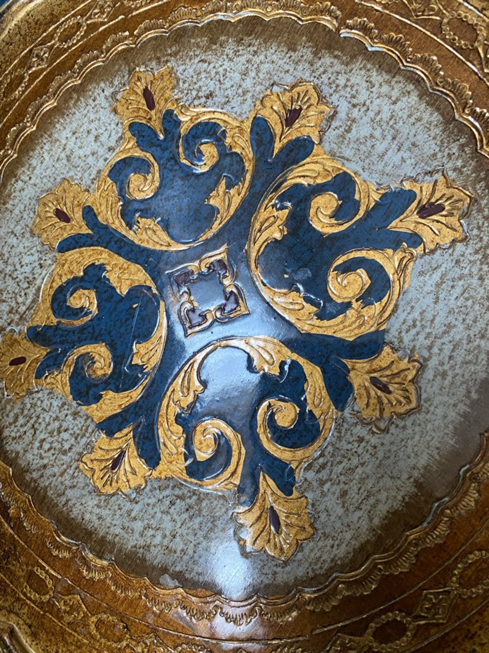 Italian Florentine Wood Trays Mid 20th Century 11 Inches - Picture 9 of 12